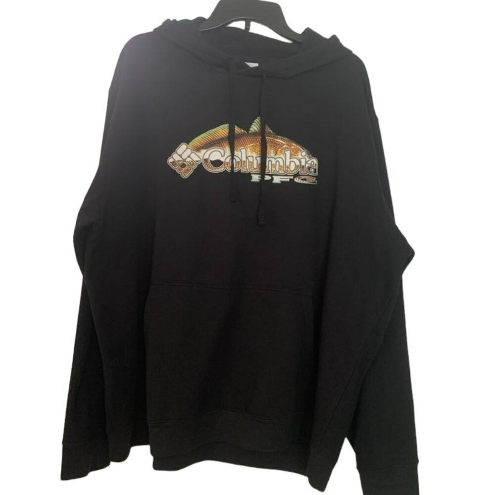 Men's PFG Columbia Black Hoodie Sweatshirt